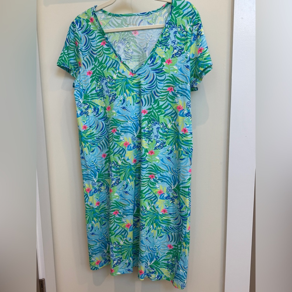 Lilly Pulitzer Tropical Blue and Green Dress